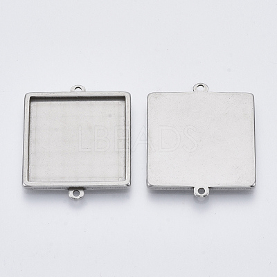 Non-Tarnish 304 Stainless Steel Cabochon Connector Settings STAS-R101-05B-1