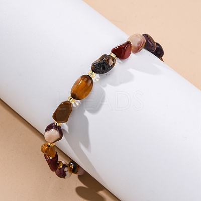Natural Mookaite Beaded Bracelets for Women G-P563-07P-06-1