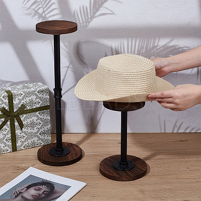 2Pcs 2 Sizes Wooden Hat Racks ODIS-PH0009-22-1