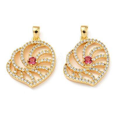 Brass Micro Pave Cubic Zirconia Pendants KK-Q809-04G-1