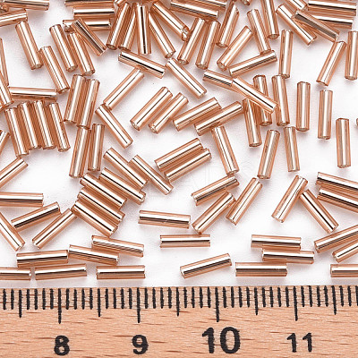 Plated Glass Bugle Beads SEED-S046-01B-39A-1