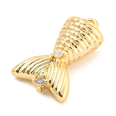 Brass Micro Pave Clear Cubic Zirconia Pendants KK-U015-08G-1