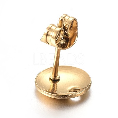 Ion Plating(IP) 304 Stainless Steel Stud Earring Findings STAS-L211-06B-G-1