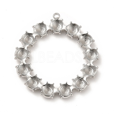 304 Stainless Steel Pendant Rhinestone Settings STAS-P312-07P-1