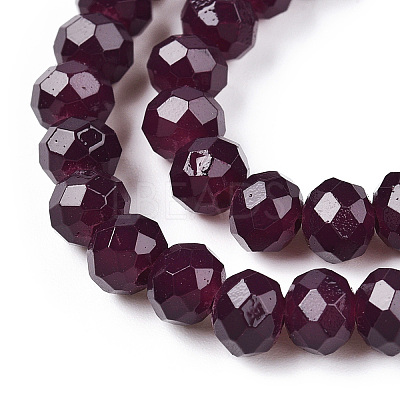 Baking Paint Imitation Jade Glass Bead Strands X-DGLA-A034-J4MM-A02-1