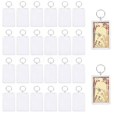 24 Bags Acrylic & Iron Photo Frame Keychains AJEW-GL0003-43-1