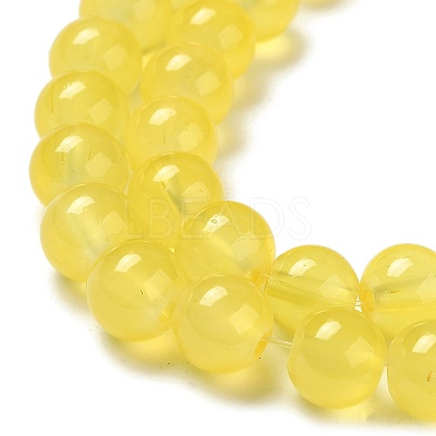Baking Paint Imitation Jade Glass Round Bead Strands X1-DGLA-Q021-8mm-24-1