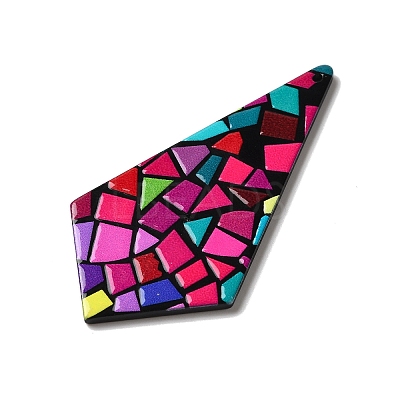 Printed Kite Acrylic Big Pendants OACR-L018-14D-1
