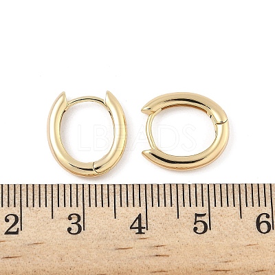 Oval Brass Hoop Earrings EJEW-D320-09G-1