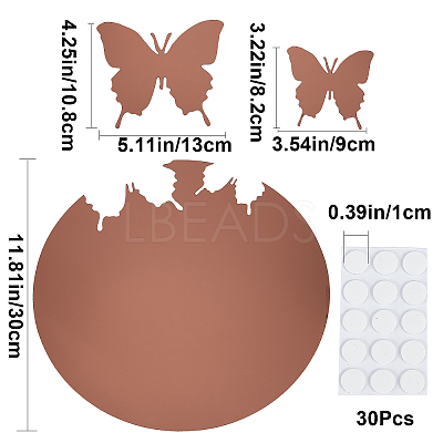 1 Set Plastic Mirror Wall Stickers AJEW-CN0001-65C-1