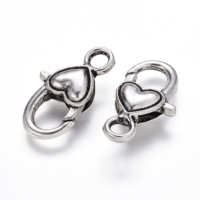 Tibetan Style Heart Lobster Claw Clasps LF013Y-1