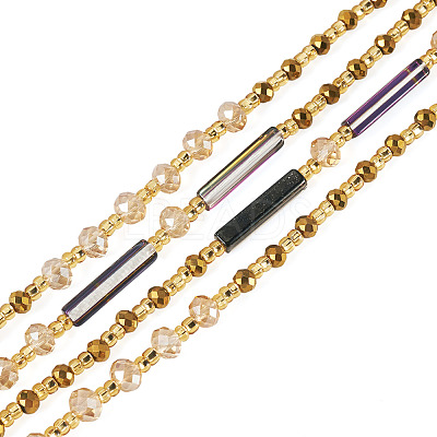 Glass Beaded Adjustable Waist Chains for Women AJEW-TA0005-78D-1