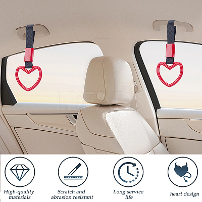 2Pcs ABS Plastic Heart Rear Bumper Warning Handle Ring HJEW-SP0001-49C-1