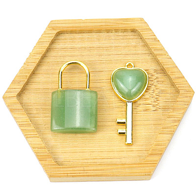 Natural Green Aventurine Couple Pendants PW-WG10434-02-1