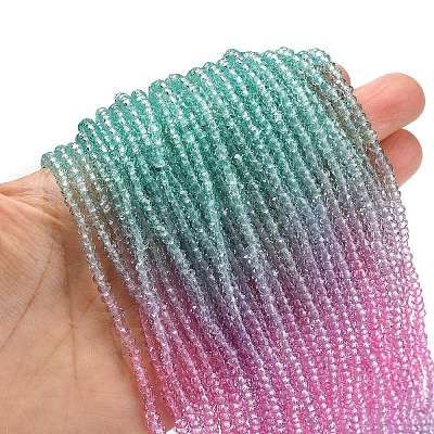 Transparent Painted Glass Beads Strands X1-DGLA-A034-T2mm-A10-1