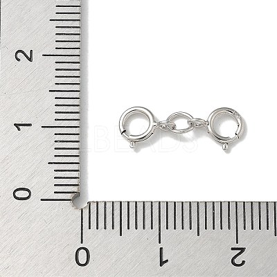 925 Sterling Silver Double Spring Ring Clasps STER-R003-07P-1
