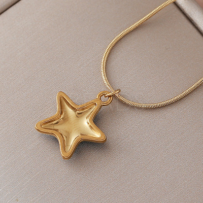 Vintage Ocean 304 Stainless Steel Enamel Starfish Pendant Necklaces for Women LS-FT5866-1