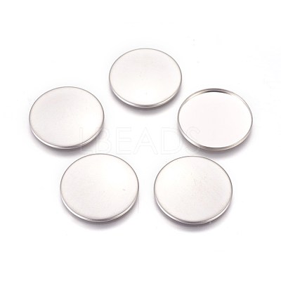 Tarnish Resistant 304 Stainless Steel Plain Edge Bezel Cups X-STAS-E460-10P-30mm-1