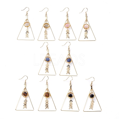 Natural Mixed Gemstone Dangle Earrings EJEW-JE04025-1