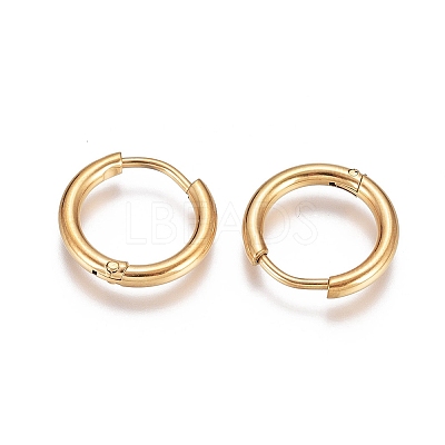 304 Stainless Steel Huggie Hoop Earrings EJEW-G272-02-10mm-G-1