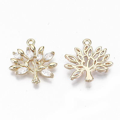 Brass Micro Pave Cubic Zirconia Pendants X-KK-S359-020A-RS-1