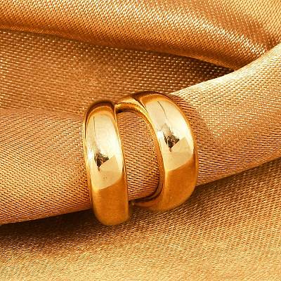 304 Stainless Steel Two-layer C-Shaped Cuff Earrings EJEW-M073-10G-1
