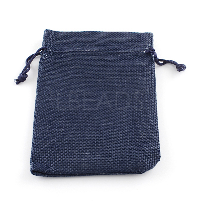 Polyester Imitation Burlap Packing Pouches Drawstring Bags ABAG-R005-17x23-12-1