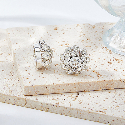 6Pcs Brass & Acrylic Rhinestone Cufflinks BUTT-DC0001-17A-1