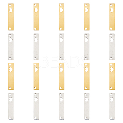 20Pcs 2 Colors 201 Stainless Steel Pendants STAS-DC0014-09-1
