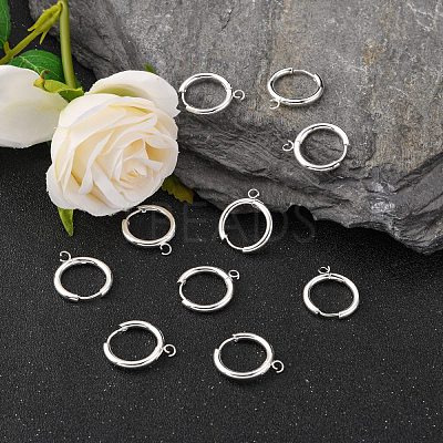 201 Stainless Steel Huggie Hoop Earring Findings STAS-P283-01F-S-1