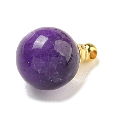 Natural Amethyst Perfume Bottle Pendants G-K338-22G-08-1