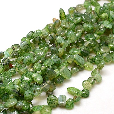 Natural Nuggets Crackle Agate Beads Strands G-P032-M-1
