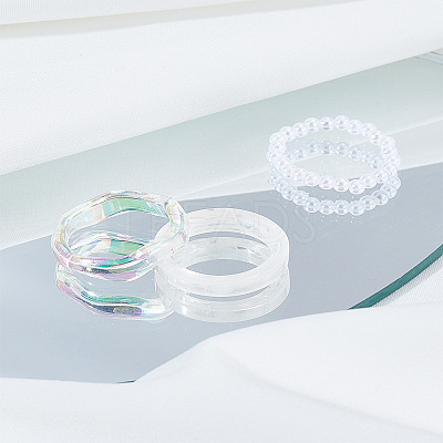 1 Set Acrylic Finger Rings for Women RJEW-LP0008-18A-1