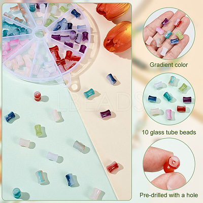 90Pcs 10 Colors Glass Beads Strands GLAA-NB0001-55-1