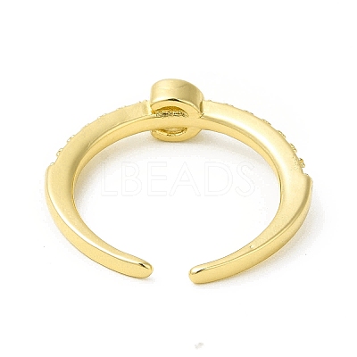Clear Cubic Zirconia Initial Letter Open Cuff Ring RJEW-H120-09G-C-1