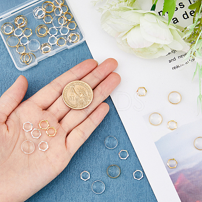 60Pcs 4 Style Brass Beads Frames KK-FH0005-31-1