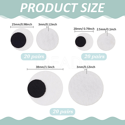 60 Pairs 3 Styles Felt Cabochons DIY-PH0033-22-1