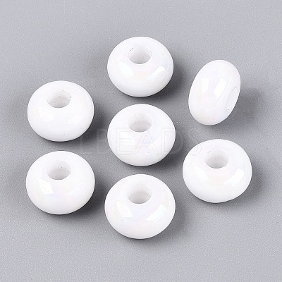 Valentine's Day Opaque Acrylic European Beads OACR-E033-19M3-1