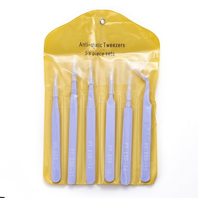 Tarnish Resistant 201 Stainless Steel Beading Tweezers Sets TOOL-F006-11A-1