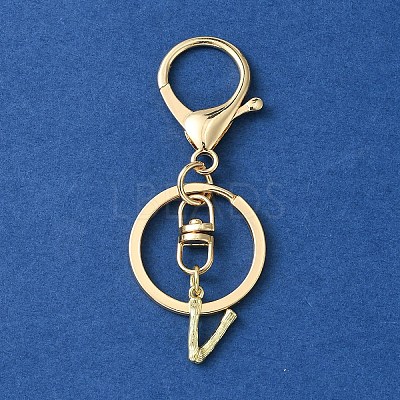 Alloy Initial Letter Charm Keychains KEYC-YW00006-22-1