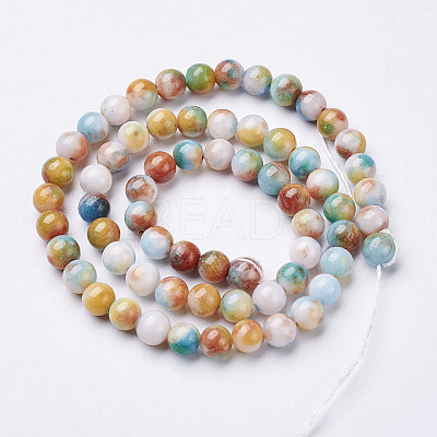 Jade Beads Strands G-D264-6mm-XH14-1