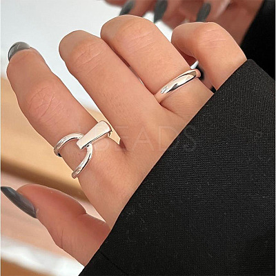 925 Sterling Silver Adjustable Cuff Rings for Women FS-WGF7E3B-01-1