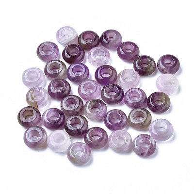Natural Amethyst European Beads G-G740-12x6mm-13-1