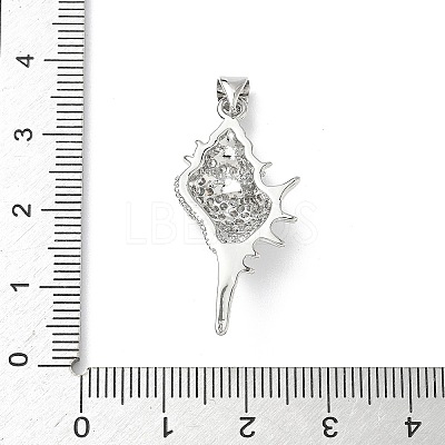 Brass Micro Pave Cubic Zirconia Pendants KK-P330-01C-P-1