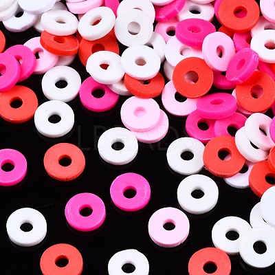 Handmade Polymer Clay Beads Strands CLAY-R089-6mm-T02B-10-1