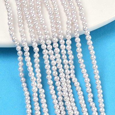 Electroplated Shell Pearl Beads Strands BSHE-G041-2mm-06-1