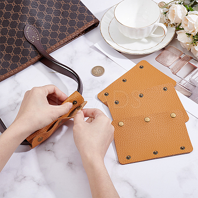 4Pcs Detachable PU Imitation Leather Bag Handle Wrap PURS-BBC0001-08B-1