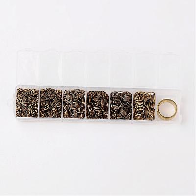 Iron Open Jump Rings and Assistant Tool Brass Rings IFIN-X0033-AB-B-1