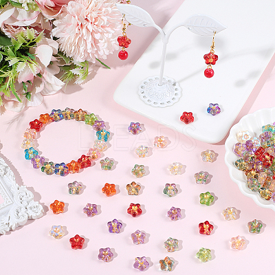 100Pcs Electroplate and Golden Metal Enlaced Glass Beads EGLA-PA0001-36-1