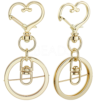 18Pcs Alloy Swivel Keychain Clasps KEYC-SP0001-48B-G-1